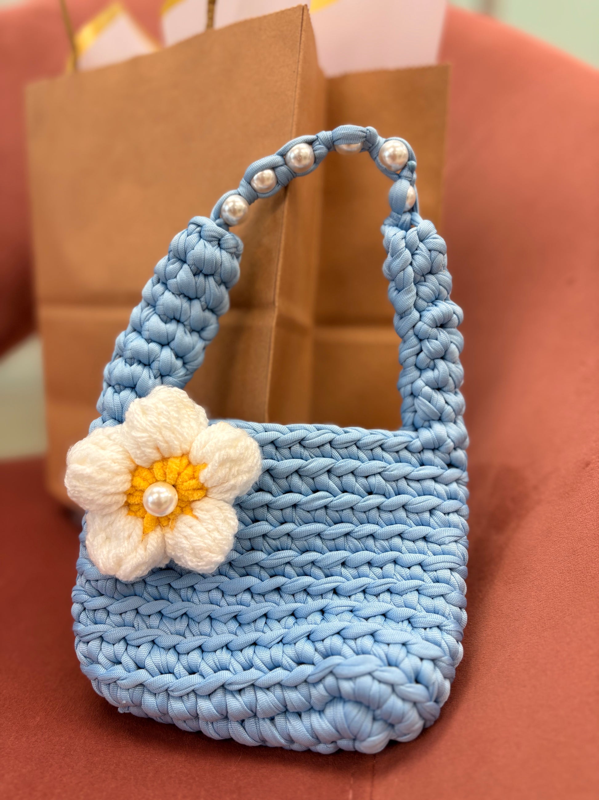 🌼 Valentina Little Daisy Dreams Baby Girl Crochet Bag - Handmade Children's Purse Gift | Bolsita Niña Margarita