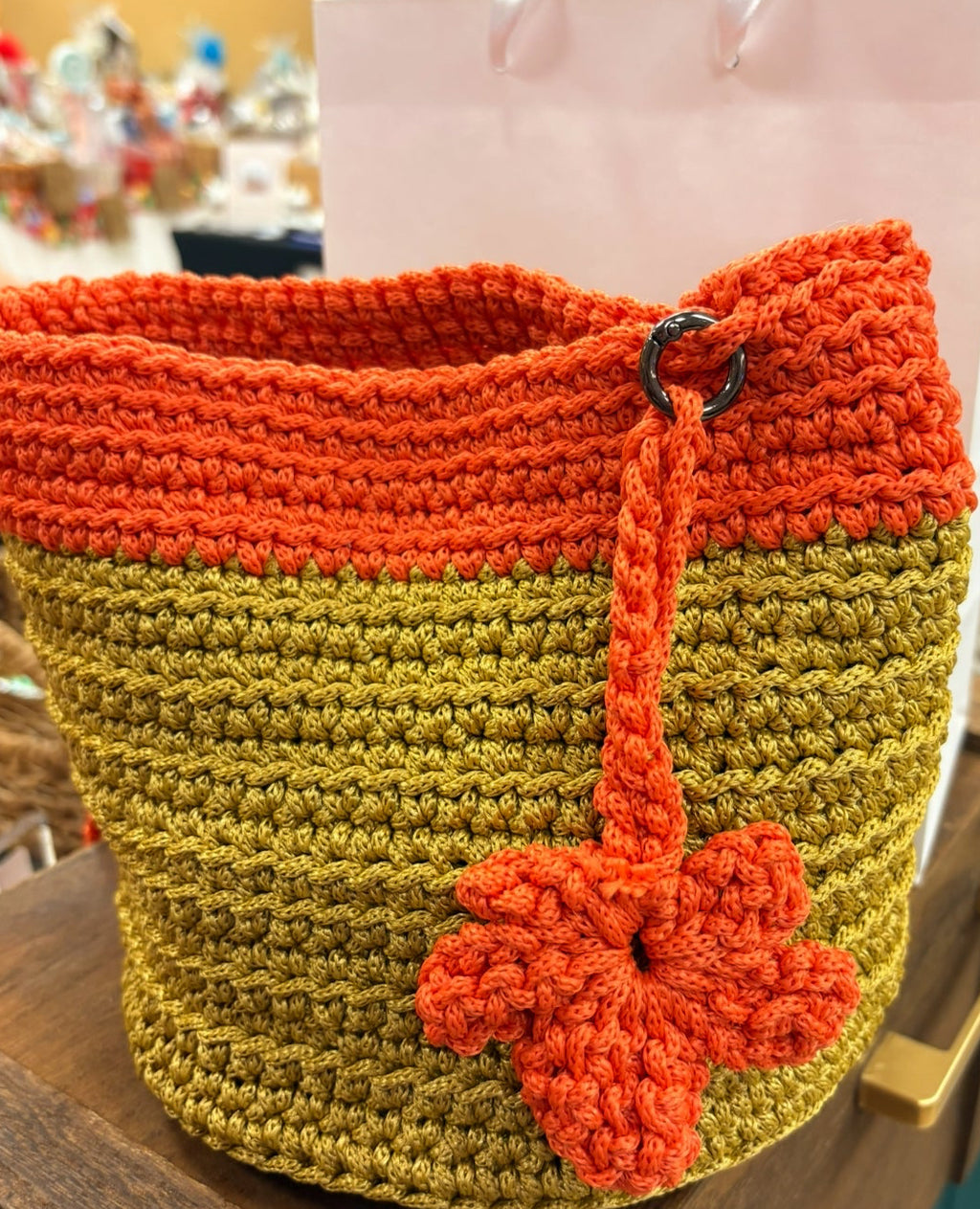 🌼 Giovana's Flower Handmade Bag - Made with Love | Orange & Golden Crochet Crossbody | Bolsa Flor Giovana