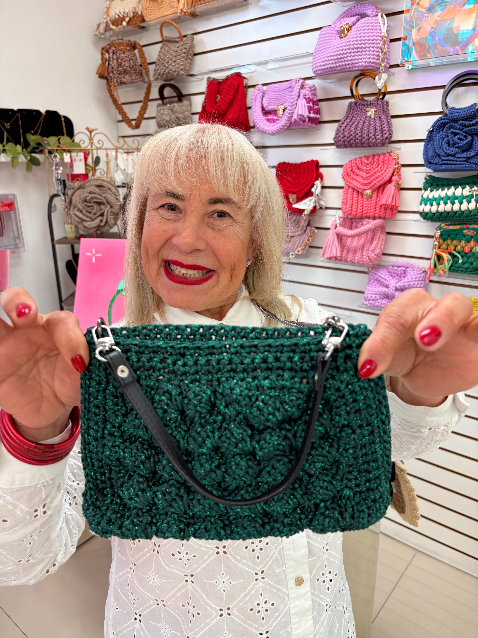 💚 Emerald Forest Crochet Bag - Hunter Green Crossbody & Handheld | Bolsa Verde Esmeralda