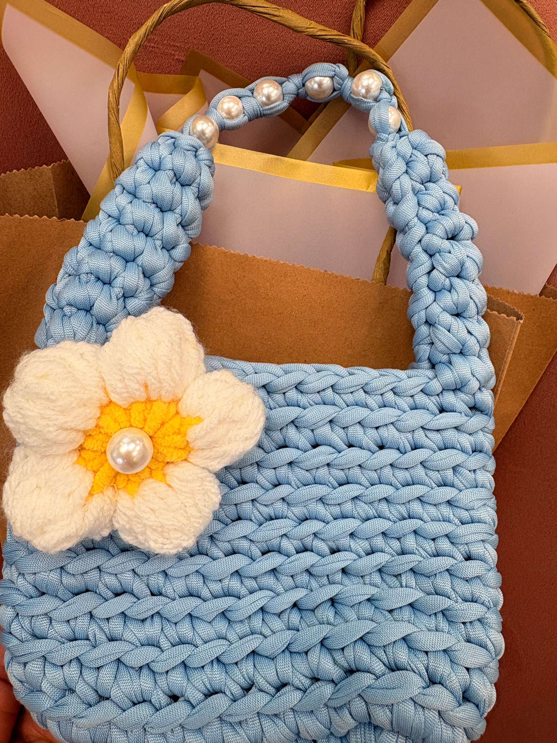 🌼 Valentina Little Daisy Dreams Baby Girl Crochet Bag - Handmade Children's Purse Gift | Bolsita Niña Margarita