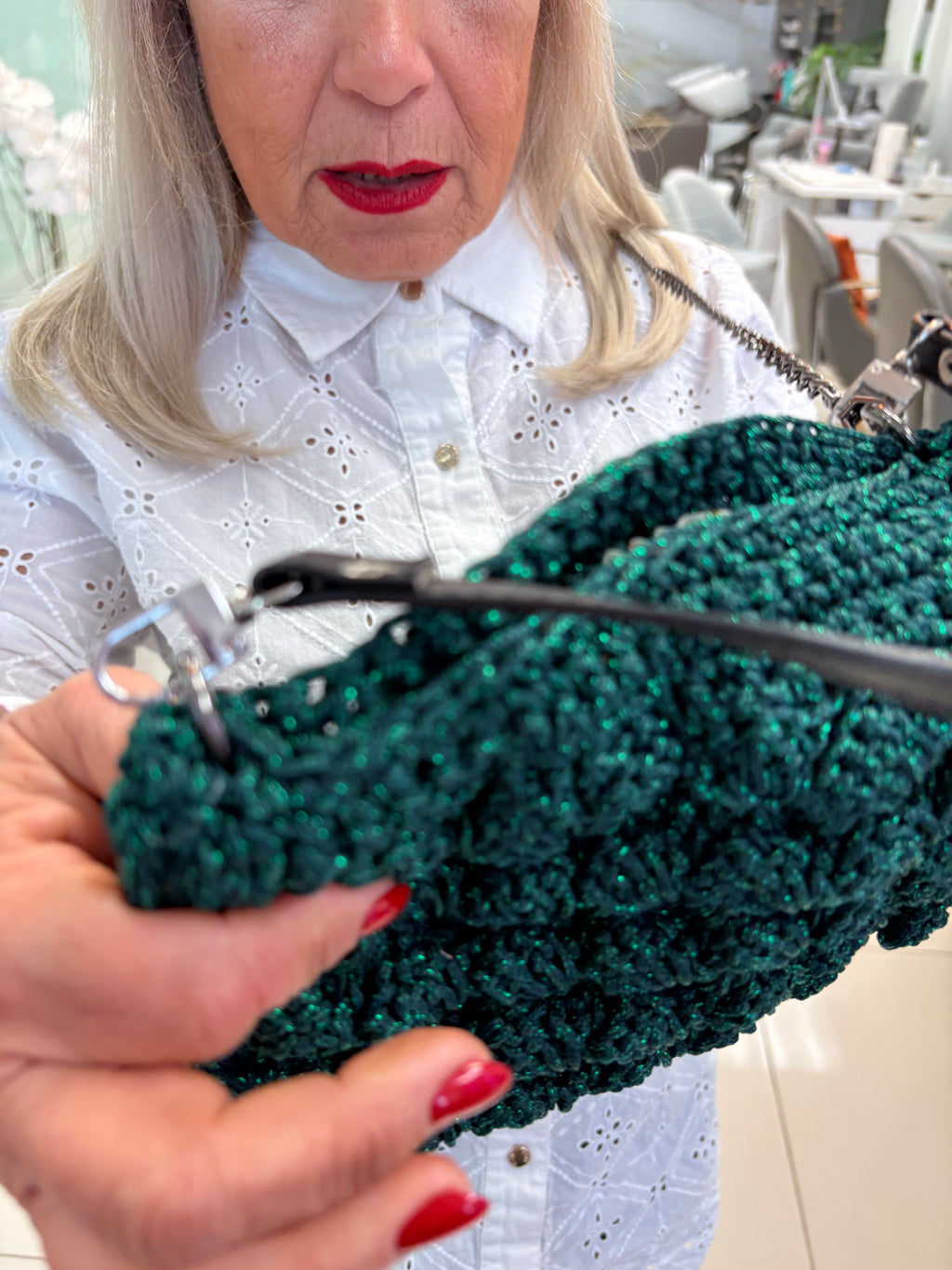 💚 Emerald Forest Crochet Bag - Hunter Green Crossbody & Handheld | Bolsa Verde Esmeralda