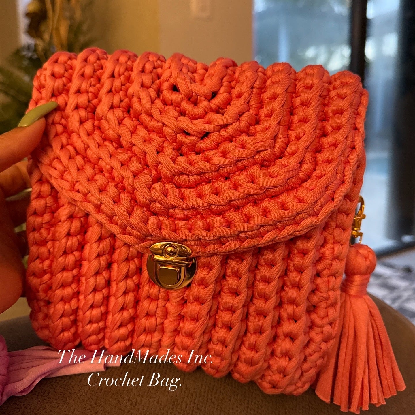 🍂 NEW FALL DROP: Vibrant Orange Crochet Crossbody Bag - Autumn Artesanal Collection