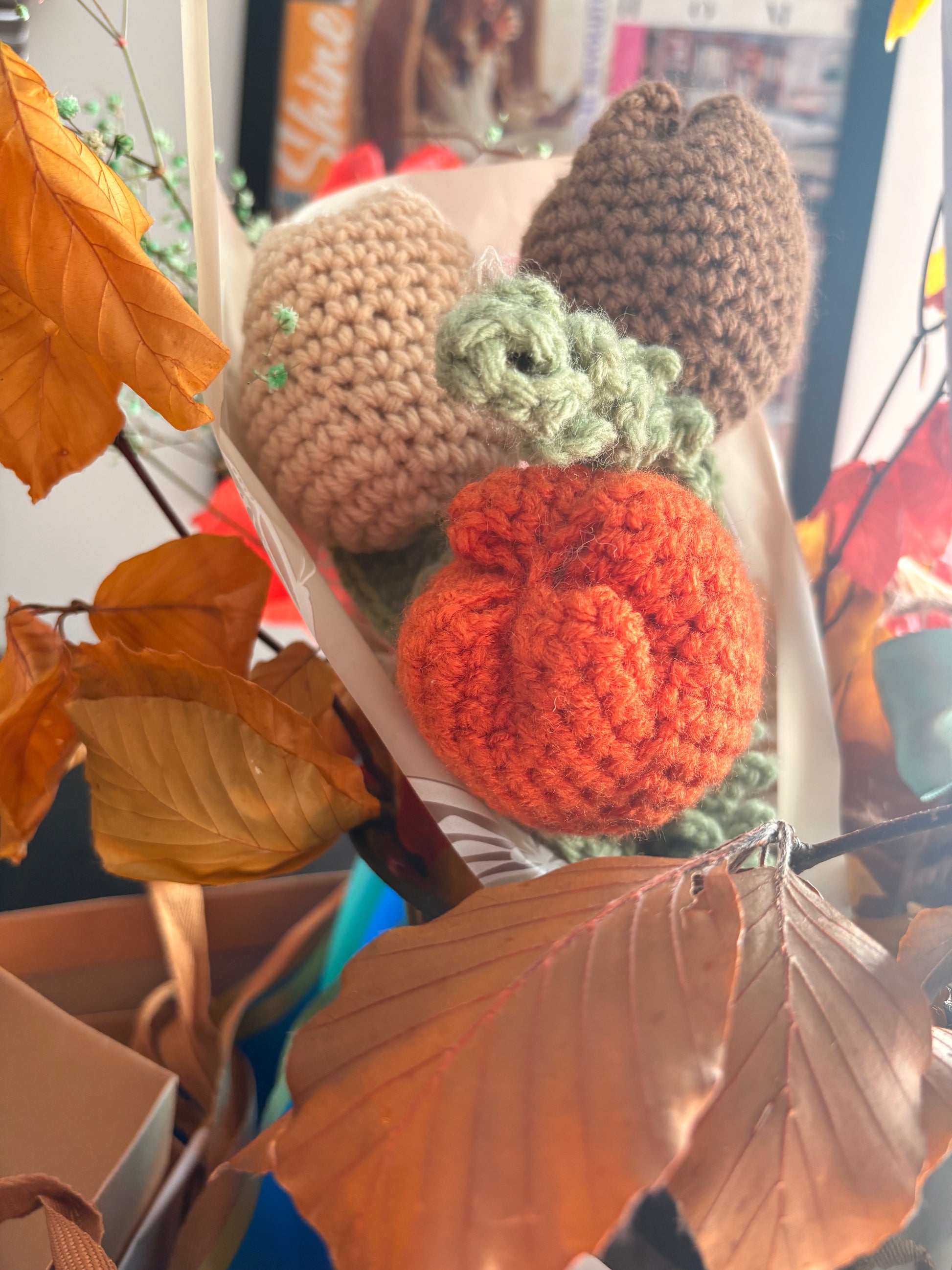 🌸 Eternal Autumn Crochet Flowers - Handmade Designer Forever Blooms | Flores Eternas Artesanales