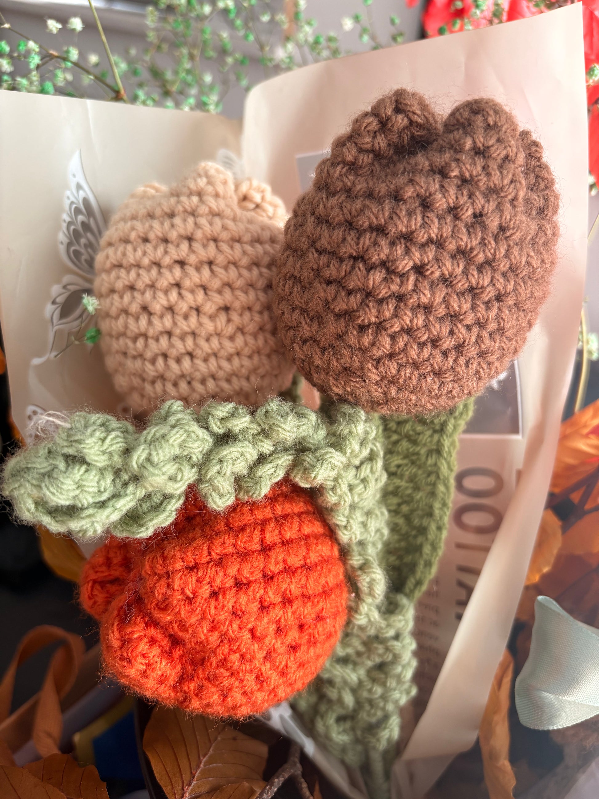 🌸 Eternal Autumn Crochet Flowers - Handmade Designer Forever Blooms | Flores Eternas Artesanales