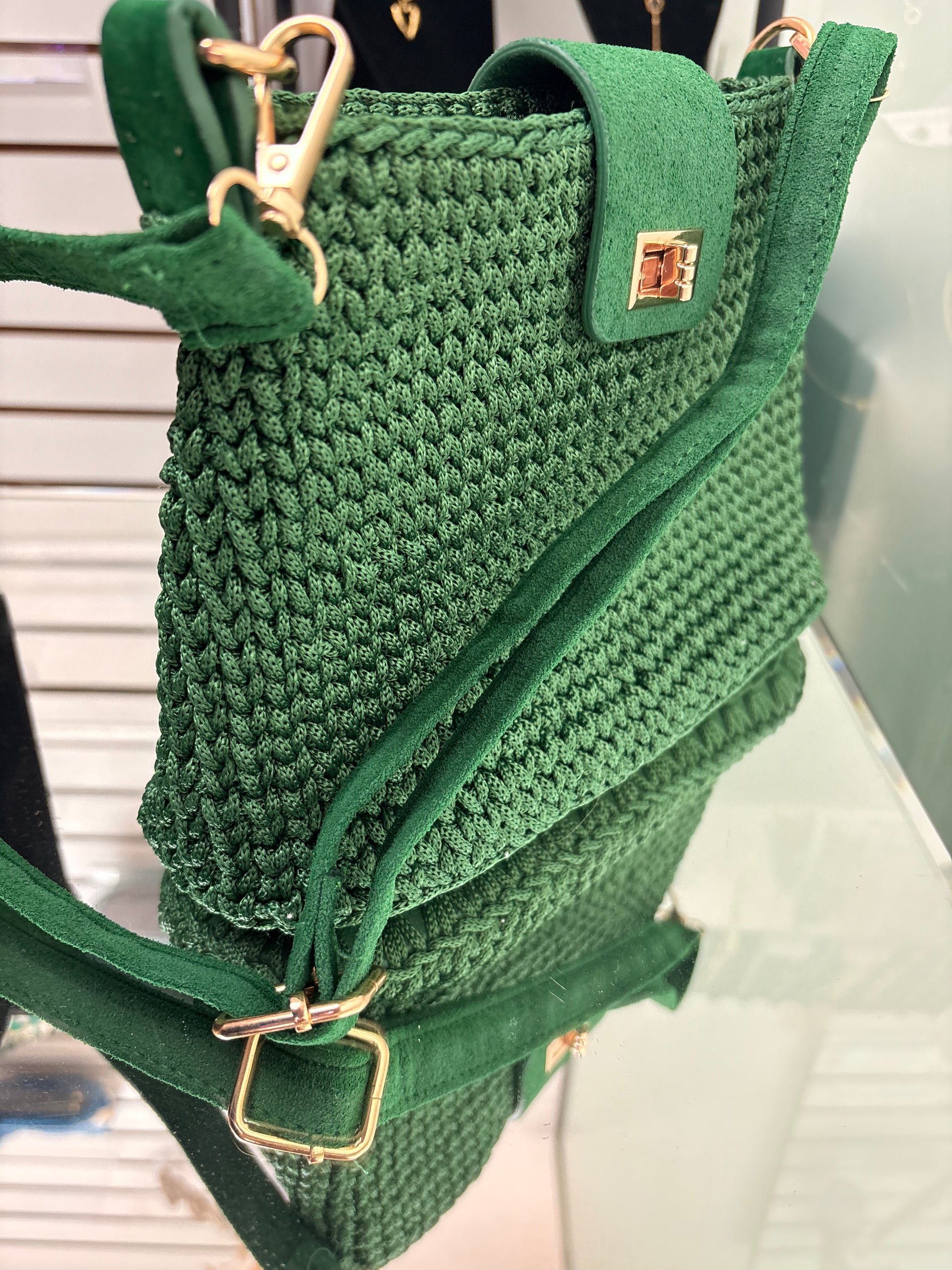 🎄 Evergreen Elegance Crochet Crossbody - Newest Model Christmas Gift Bag | Bolsa Verde Navidad