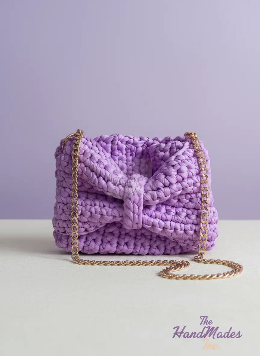 Lavender Bow Dreams Crochet Bag