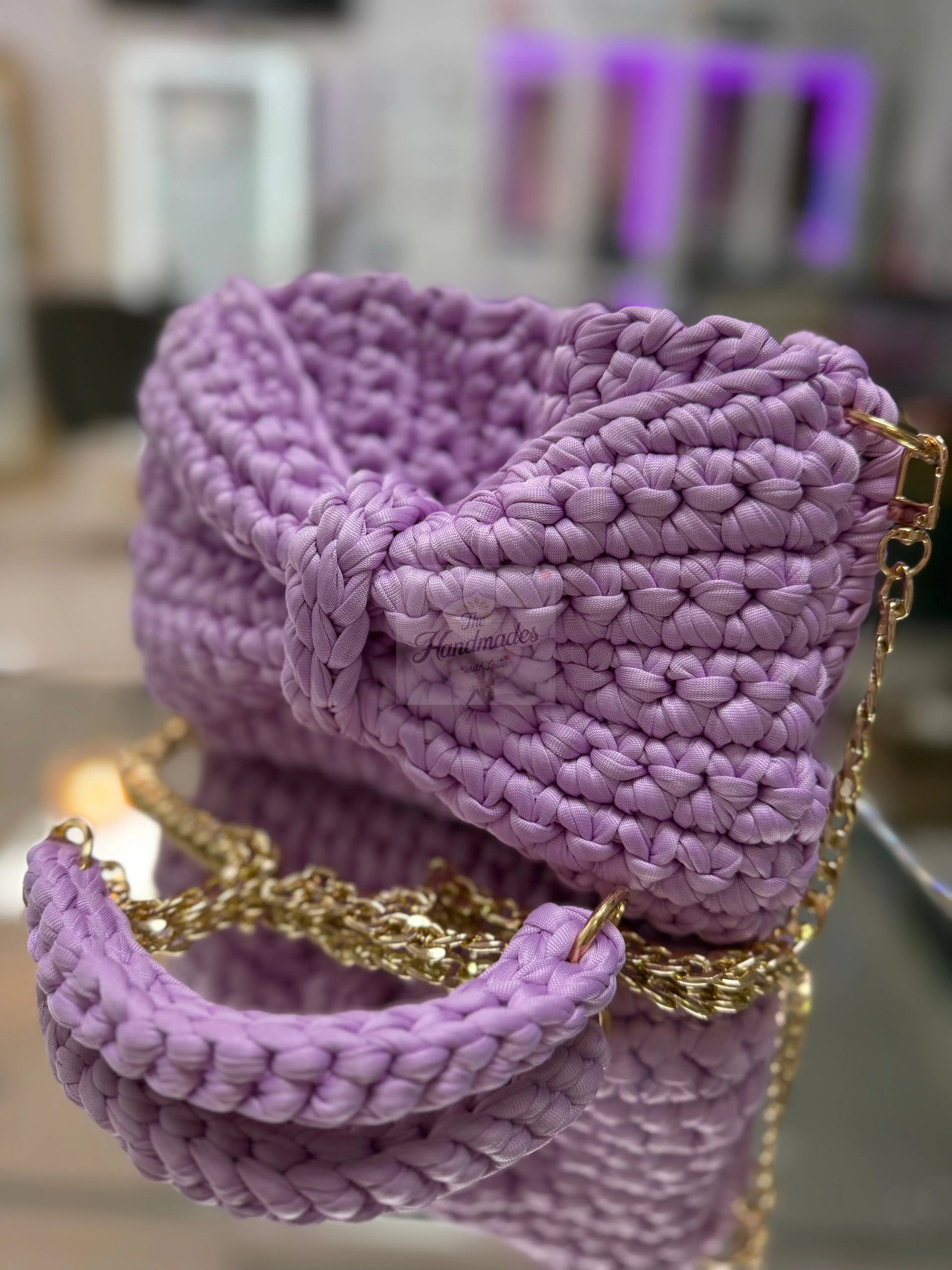 💜Jillian Loves Lilac | HandMade Crochet Perfect Bow CrossBody Bag
