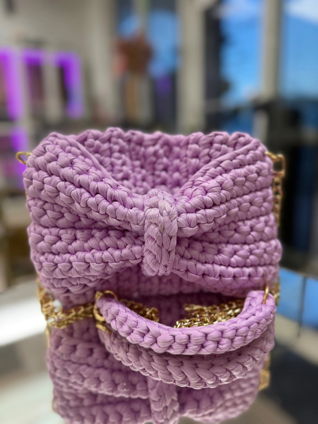 💜Jillian Loves Lilac | HandMade Crochet Perfect Bow CrossBody Bag