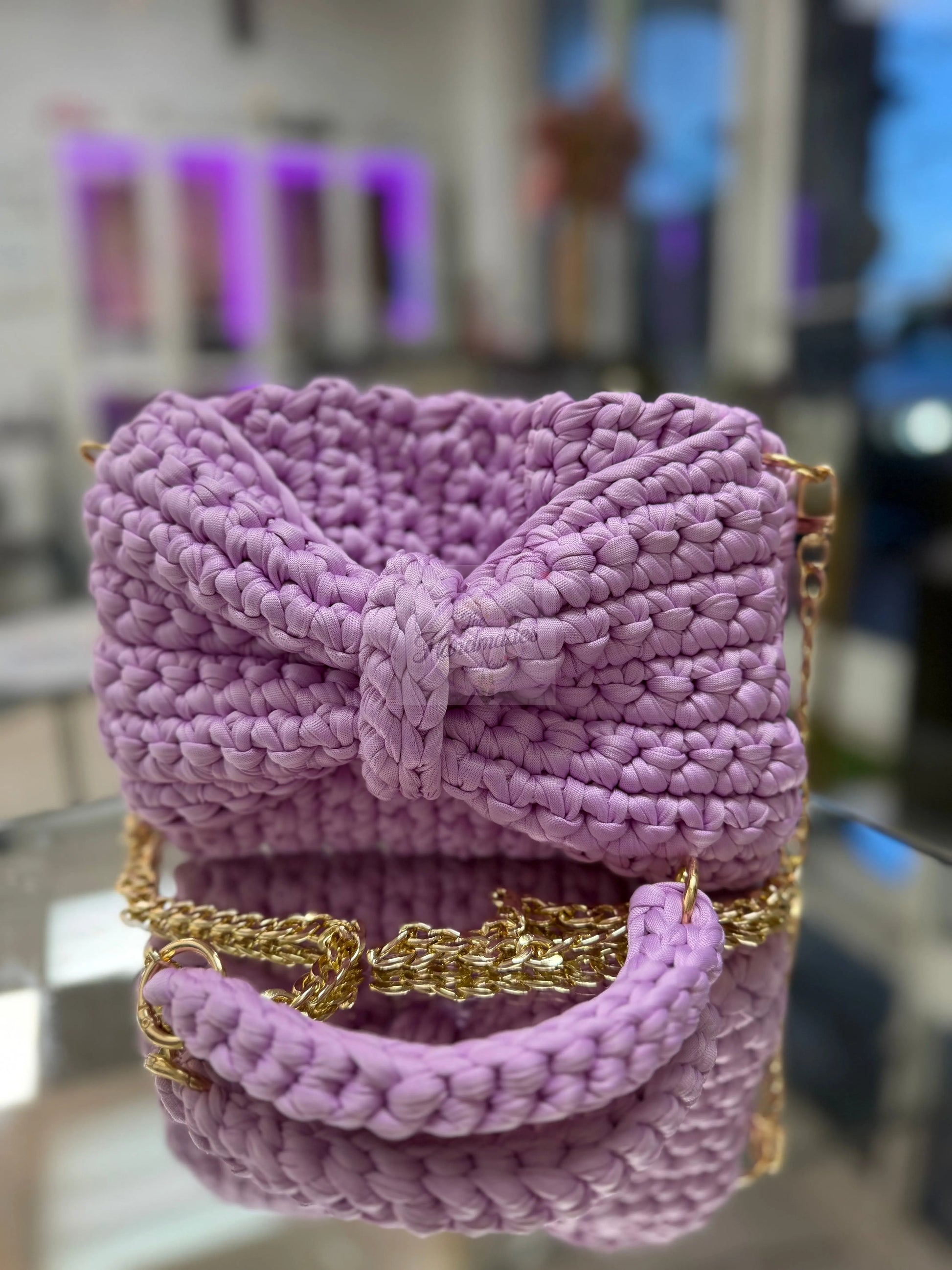 💜Jillian Loves Lilac | HandMade Crochet Perfect Bow CrossBody Bag