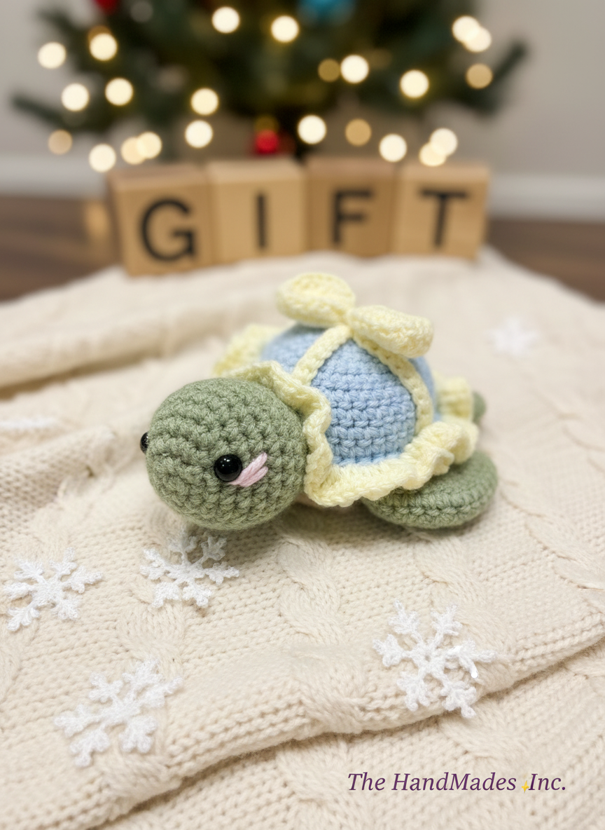 🐢 Shelby the Turtle - Handmade Crochet Plush Christmas Gift | Tortuga Peluche Navidad
