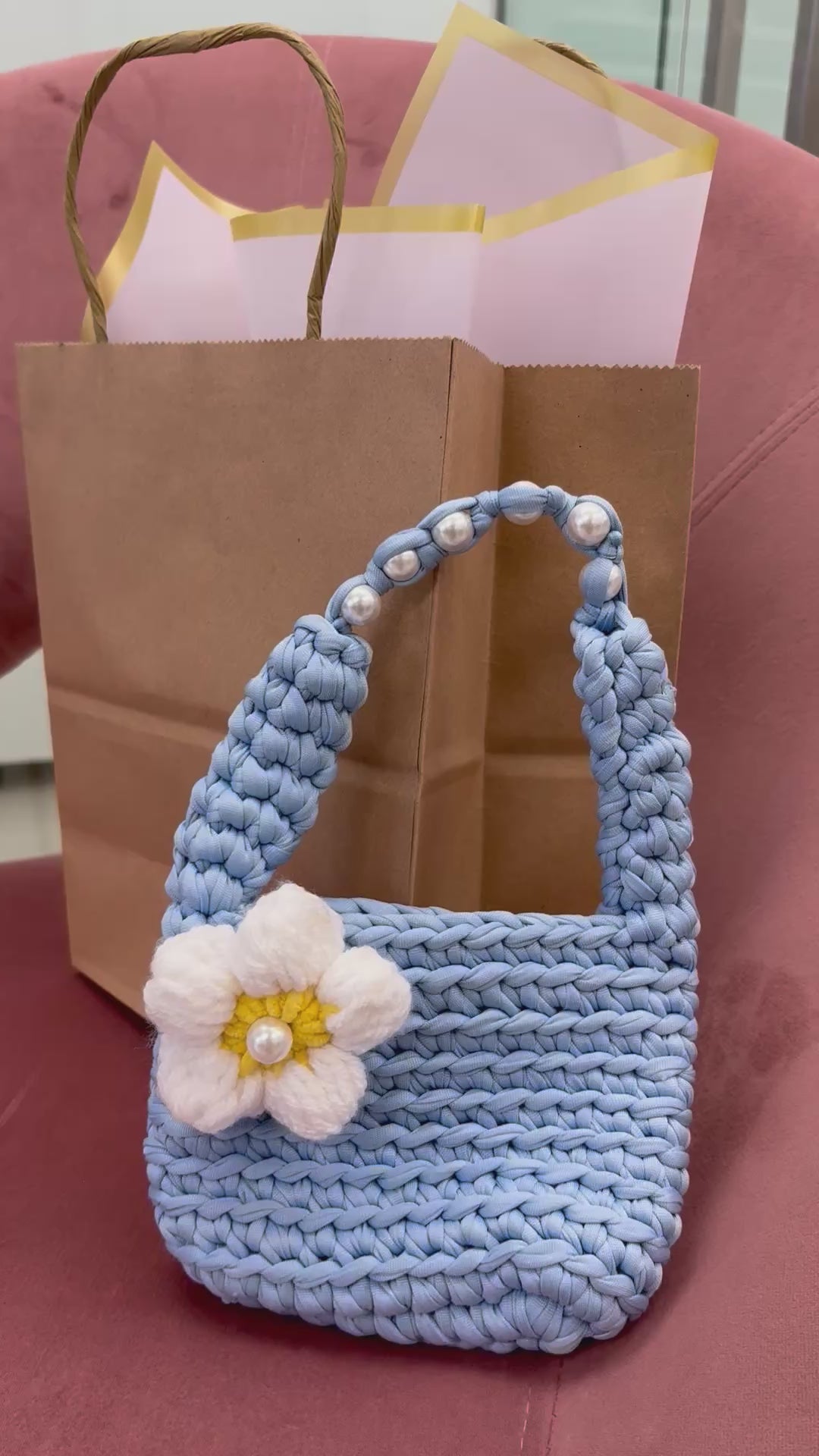🌼 Valentina Little Daisy Dreams Baby Girl Crochet Bag - Handmade Children's Purse Gift | Bolsita Niña Margarita