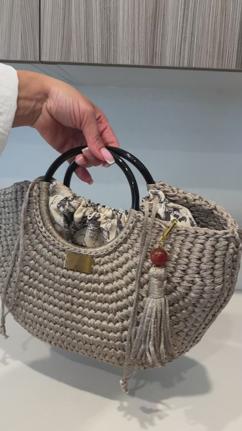 Champagne Shimmer Summer Crochet Tote — Cindy's Touch Designer
